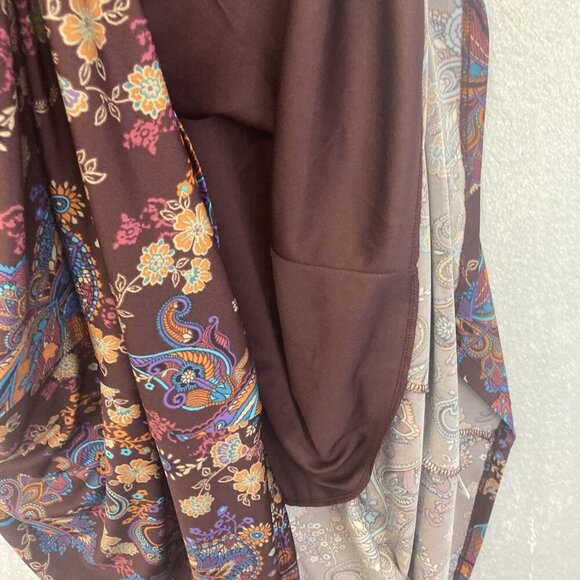 NWT Meri Skye Floral Maxi Dress Womens 4X Purple Paisley Sleeveless Stretch Boho - Picture 10 of 15